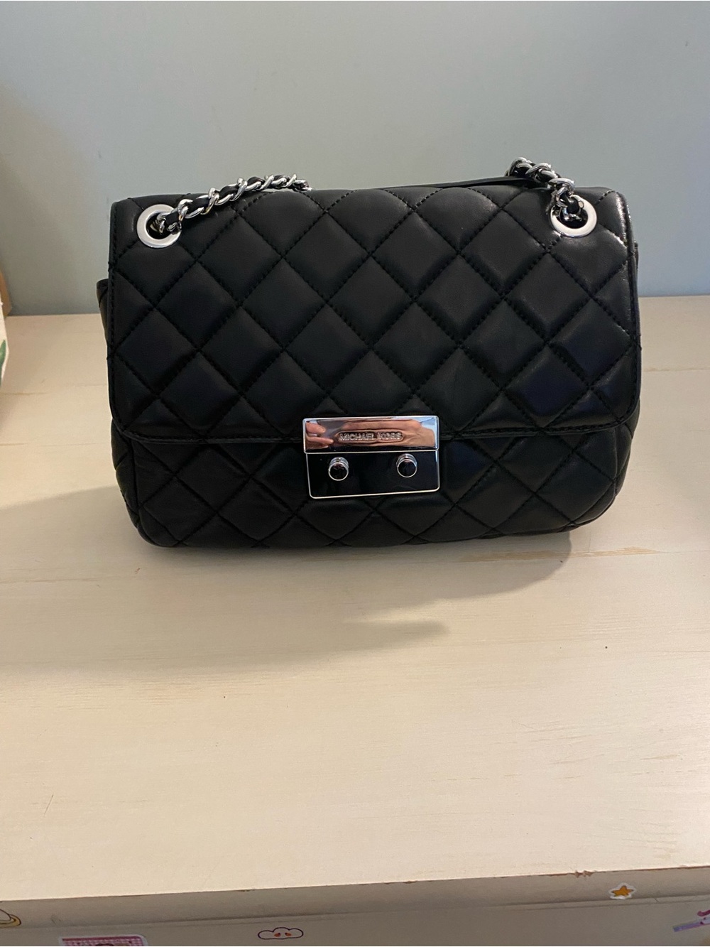 Michael Kors Black Quilted Sloane Handbag